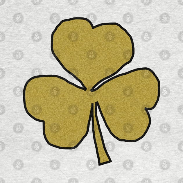 Small Gold Shamrock for St Patricks Day by ellenhenryart